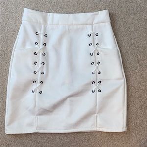 White tie mini skirt